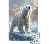 Polar Bears Ice 1000-Piece Adult Jigsaw Puzzle, 70x50cm/1000pcs; for Calm Hands-on Time after Work; White Cardboard for Simple Sorting