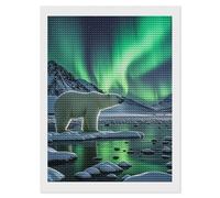 Polar Bears Northern Lights Diamond Painting Kits for Adults Beginners 12x16 Full Drill Diamond Art with DIY Tools Round 5d Diamonds Dots Crafts Gem Art Paint by Diamonds for Home Wall Decor Relaxin
