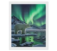 Polar Bears Northern Lights Diamond Painting Kits for Adults Beginners 16x20 Full Drill Diamond Art with DIY Tools Round 5d Diamonds Dots Crafts Gem Art Paint by Diamonds for Home Wall Decor Relaxin