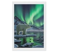 Polar Bears Northern Lights Diamond Painting Kits for Adults Beginners 8x12 Full Drill Diamond Art with DIY Tools Square 5D Diamonds Dots Crafts Gem Art Paint by Diamonds for Home Wall Decor Relaxin