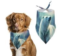 Polar Bears Northern Lights_ Dog Bandana Triangle Dog Scarf Washable Polyester Dog Bibs Cute Pet Bandana for Medium Large Dogs Puppy and Cats