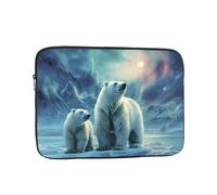 Polar Bears Northern Lights Laptop Sleeve Bag 12 Inch, Waterproof Shockproof Laptop Case Bag Computer Skin Bags Lightweight Tablet Carrying Case