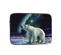 Polar Bears Northern Lights Laptop Sleeve for Women Men, 13 Inch Waterproof Laptop Bag Lightweight Notebook Computer Cover Bag