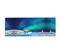 Polar Bears Northern Lights Mouse Pad 12x31.5in Extended Gaming Surface
