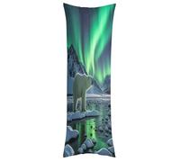 Polar Bears Northern Lights Pillow Case Super Soft Breathable Smooth Pillowcase for Hair and Skin Cute Aesthetic Bed Sleeping Cooling Pillow Covers Gifts for Women Men 20"x54"