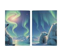 Polar Bears & Northern Lights PU Leather Passport Holder, Multiple Pockets Passport Cover, Travel Document Organizer for Men Women