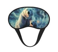 Polar Bears Northern Lights Sleep Mask for Side Sleeper, Blackout Eye Mask for Women Men, Zero Pressure Sleeping Masks Soft Breathable Eye Cover Comfortable Blindfold Eyeshade for Night Sleep