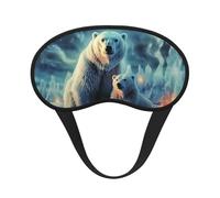 Polar Bears Northern Lights Sleep Mask for Side Sleeper Eye Mask for Sleeping Light Blocking Soft Breathable Sleep Eye Mask for Women Men Adjustable Elastic Strap Travel Nap Blackout Eye Shade Cover