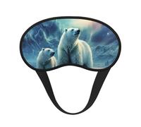 Polar Bears Northern Lights Sleep Mask for Women Girls Men Soft Comfortable Eye Mask with Adjustable Strap Blackout Eye Sleep Shade Cover for Travel Yoga Nap Shift Work