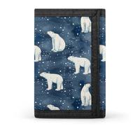 Polar Bears Printed Tri-fold Wallets Front Pocket Holder Money Clips with ID Credit Card Slots for Man Women