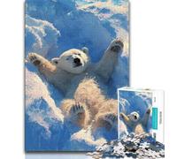 Polar Bears Puzzles 1000 Pieces for Teenagers,Pattern Assembly Fun at Home Activities,Birthday Present,Travel Gifts (50x75cm)
