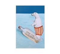 Polar Bears Save The Planet Canvas Poster Wall Art Decor Print Picture Paintings for Living Room Bedroom Decoration 16x24inch(40x60cm)