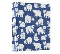 Polar Bears Star 3 Ring Binder 1.5 Inch Round Ring Binder View Binder Holds 200 Documents for Home School Office Use