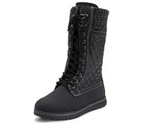 Polar Boot Women’s Mid Calf Waterproof Winter Boots - Fleece Lined Lace-Up Snow Boots with Insulation & Non-Slip Sole - Outdoor Cold Weather Footwear - 6 - BLK39 AYC0538