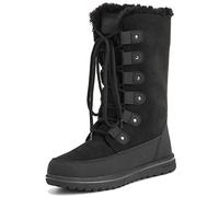 Polar Boot Womens Tall Durable Faux Fur Winter Rain Snow Waterproof Outdoor Calf Boots - 3 - BLK36 AYC0530