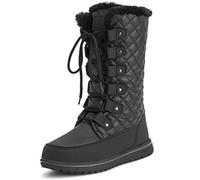 Polar Boot Womens Tall Durable Faux Fur Winter Rain Snow Waterproof Outdoor Calf Boots - 5 - BLK38 AYC0533