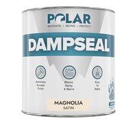 Polar Damp Seal Paint - Primer & Topcoat for Indoor Walls & Ceilings - Mould Resistant Stain Blocker Paint- Quick Drying for Wood, Plaster, Cement and Stone - Satin Finish - Magnolia - 1L