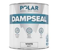 Polar Damp Seal Paint - Primer & Topcoat for Indoor Walls & Ceilings - Mould Resistant Stain Blocker Paint- Quick Drying for Wood, Plaster, Cement and Stone - Matt Finish - White - 1L