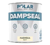 Polar Damp Seal Paint - Primer & Topcoat for Indoor Walls & Ceilings - Mould Resistant Stain Blocker Paint- Quick Drying for Wood, Plaster, Cement and Stone - Matt Finish - Magnolia - 1L