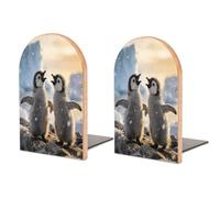Polar Duet Book End for Shelves Book Shelf Holder Home Decorative Non Skid Book Stoppers Universal Economy Bookend Wood Handmade Heavy Duty Bookend for Home Office 1 Pair