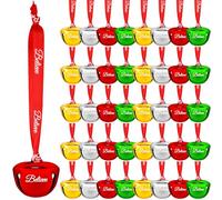 Polar Express 48 Pcs Believe Sleigh Bells with Ribbon - 1.5 Inch Jingle Bells for Christmas Tree Decor (Multicolor)
