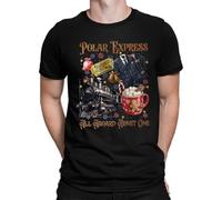 Polar Express All Aboard Admit One Christmas Men's T-Shirt, black, M