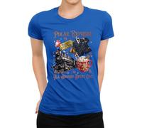 Polar Express All Aboard Admit One Christmas Women's T-Shirt, blue, M