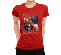 Polar Express All Aboard Admit One Christmas Women's T-Shirt, red, S