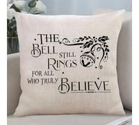 Polar Express The Bell Still Rings Christmas Zipped Throw Pillow Covers 16"x16" Decorative Cushion Cover Motivational Saying Pillow Cases for Living Room Bedroom Couch Sofa Chair Home Décor