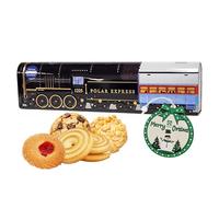 Polar Express Train Biscuit Tin - Polar Express Biscuit Christmas Train Filled with Assorted Biscuits 270g & Topline Tree Ornament. Biscuits Gift Set for Stocking Fillers, Christmas Eve Box Fillers