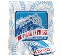 POLAR EXPRESS Train Tracks Silky Touch Super Soft Throw Blanket 152 x 127 cm