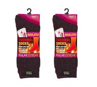 Polar Extreme Ladies Thermal Socks Keep Warm, All Styles and Colors, Plum, 8 UK