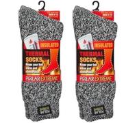 Polar Extreme Mens Thermal Sock Pack of 2, Black Marl, 9-13 UK