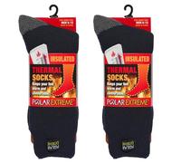 Polar Extreme Mens Thermal Sock Pack of 2, Navy/Grey, 9 UK