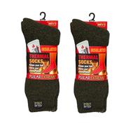 Polar Extreme Thermal Hiking Sock For Men & Women, Insulated Warmth for Cold Weather Boot Comfort, One Size Fits Most, 2 Pack, Olive/Olive, 9 UK