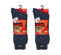 Polar Extreme Thermal Hiking Sock For Men & Women, Insulated Warmth for Cold Weather Boot Comfort, One Size Fits Most, 2 Pack, Denim/Denim, 9 UK