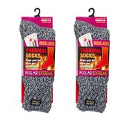 Polar Extreme Thermal Hiking Socks - Cushioned, Insulated, Warm para Boots, Women & Men, One Size Fits Most 4-10, 2-Pack, Graphite (2 Pair), 8-10 UK