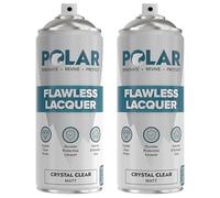 Polar Flawless Lacquer Spray - 2x400ml, Clear - Protective Coating for Wood, Ceramic, Glass, Plastic & Metal - Scratch Resistant & UV Protection - Primer for DIY, Interior & Exterior - Matt Finish