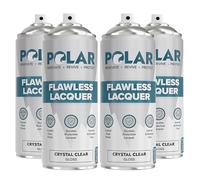 Polar Flawless Lacquer Spray - 4x400ml, Clear - Protective Coating for Wood, Ceramic, Glass, Plastic & Metal - Scratch Resistant & UV Protection - Primer for DIY, Interior & Exterior - Gloss Finish