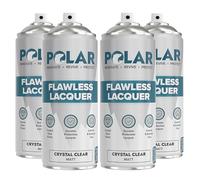 Polar Flawless Lacquer Spray - 4x400ml, Clear - Protective Coating for Wood, Ceramic, Glass, Plastic & Metal - Scratch Resistant & UV Protection - Primer for DIY, Interior & Exterior - Matt Finish