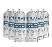 Polar Flawless Lacquer Spray - 6x400ml, Clear - Protective Coating for Wood, Ceramic, Glass, Plastic & Metal - Scratch Resistant & UV Protection - Primer for DIY, Interior & Exterior - Gloss Finish