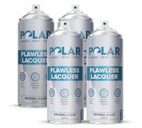 Polar Flawless Lacquer Spray - Protective Coating for Wood, Ceramic, Glass, Plastic & Metal - Scratch Resistant & UV Protection - Primer for DIY, Interior & Exterior - Satin Finish - Clear - 4x400ml