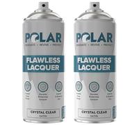 Polar Flawless Lacquer Spray - Protective Coating for Wood, Ceramic, Glass, Plastic & Metal - Scratch Resistant & UV Protection - Primer for DIY, Interior & Exterior - Satin Finish - Clear - 2x400ml