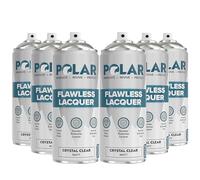 Polar Flawless Lacquer Spray - Protective Coating for Wood, Ceramic, Glass, Plastic & Metal - Scratch Resistant & UV Protection - Primer for DIY, Interior & Exterior - Matt Finish - Clear - 6x400ml