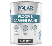 Polar Floor & Garage Concrete Paint, 5L, Dark Grey, Interior Use | Hard Wearing Solvent-Based Concrete Floor Paint, Slip Resistant, Mid-Sheen, Garages and Warehouses, Up to 60 Sq M per 5L