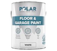 Polar Floor & Garage Concrete Paint, 5L, White, Interior Use | Hard Wearing Solvent-Based Concrete Floor Paint, Slip Resistant, Mid-Sheen, Garages and Warehouses, Up to 60 Sq M per 5L
