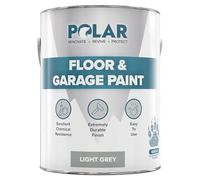 Polar Floor & Garage Paint - Hard Wearing Concrete Floor Paint & Slip Resistant Finish - Interior Use - Light Grey - 5L