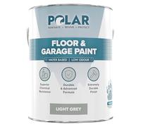 Polar Floor & Garage Paint Light Grey, 5 Litres - Water Based, Solvent Free - Ideal for Garages, Warehouses & Concrete Floors - Hard Wearing & Slip Resistant, Mid-Sheen Finish, Interior & Exterior Use