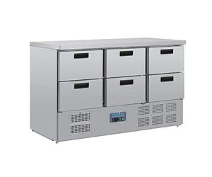Polar G-Series 6-Drawer Counter Fridge, Stainless Steel, CR711, 6x 1