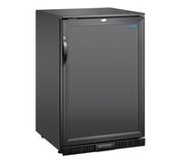 Polar Refrigeration G-series 180W Single Door Back Bar Cooler Fridge 128 Litre, Black, 2°C to 8°C, 850(H)x600(W)x520(D)mm, Solid Lockable Door, 2 Shelves, Energy Rating A | GE997